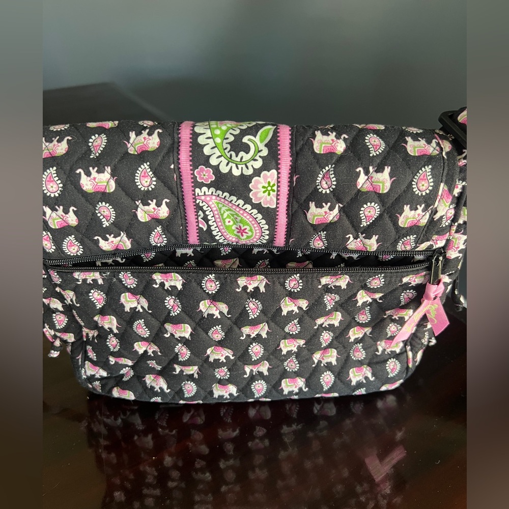 Vintage Vera Bradley Pink Elephants Mailbag Crossbody Messenger Bag Retired - Picture 3 of 11